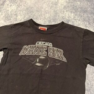 Vintage Kids Nike Chicago White Sox Baseball T Shirt Size 6 Black Short Sleeve